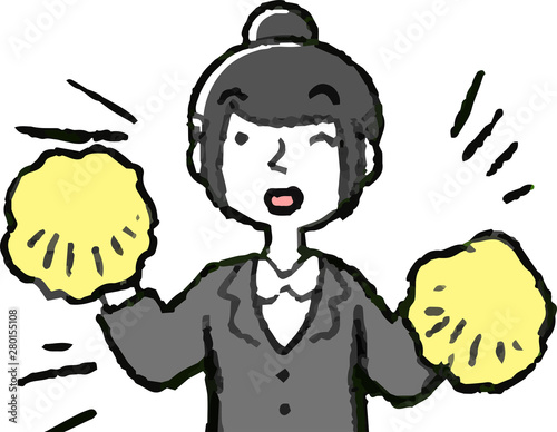 Illustration of a job-hunting girl student face and pose