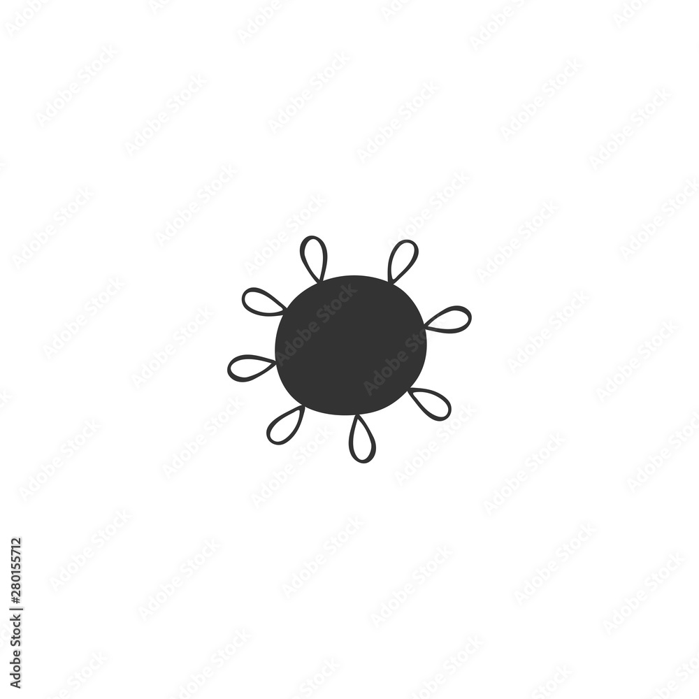 Hand drawn vector icon, a sun. Minimal premade logo element. Hand drawn vector icon, a sun. Minimal premade logo element.