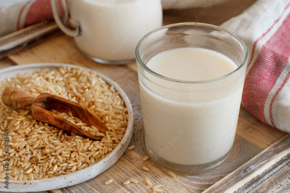 Vegan rice milk, non dairy alternative milk Vegan rice milk, non dairy alternative milk