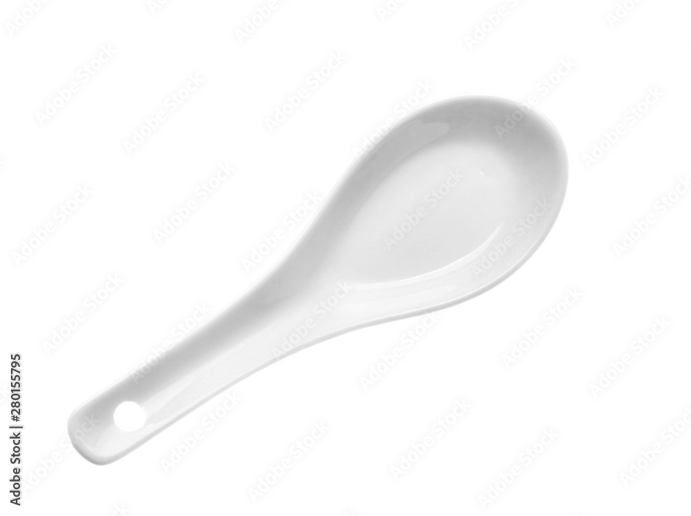 Ceramic spoon on white background Ceramic spoon on white background