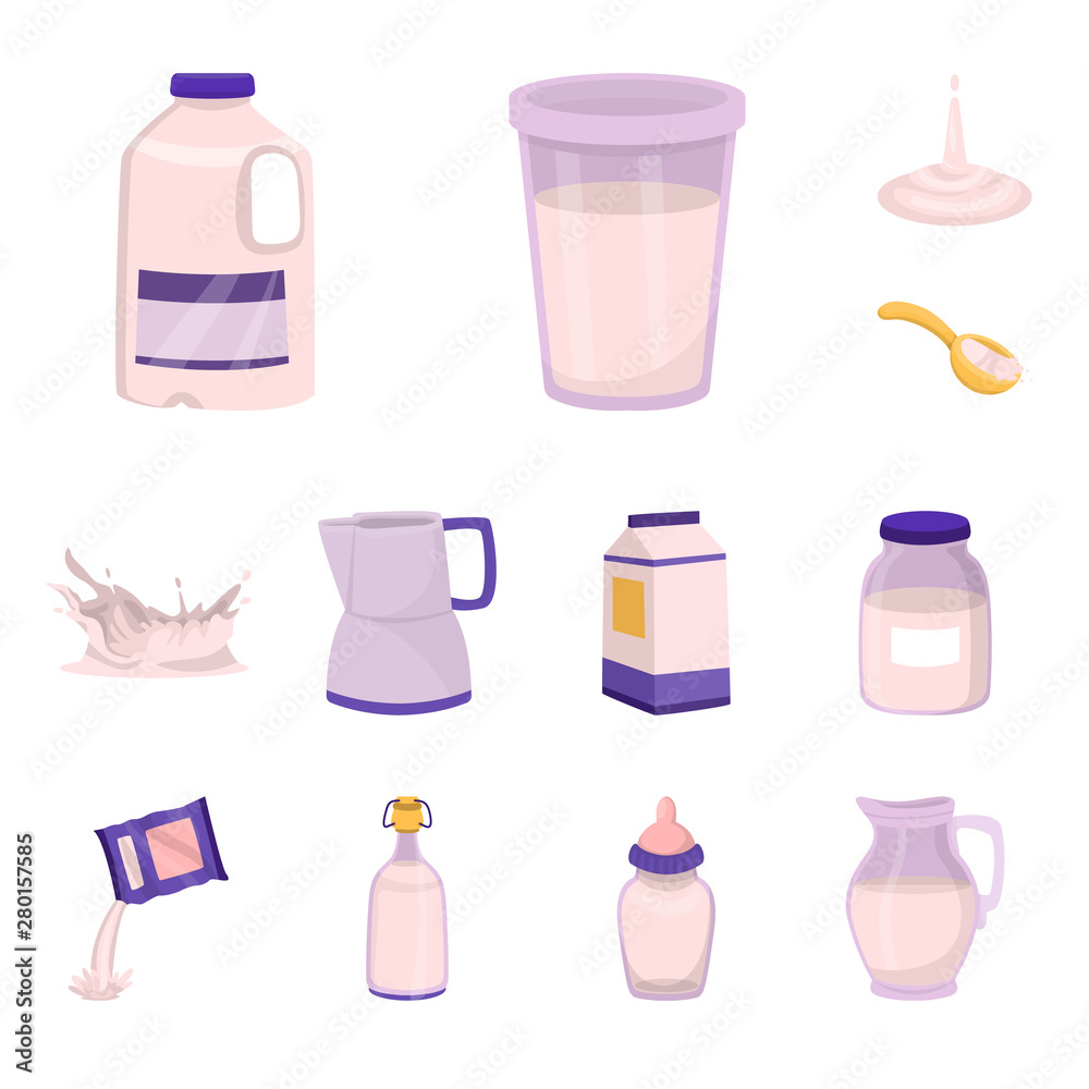 Isolated object of food and dairy sign. Collection of food and calcium vector icon for stock. Isolated object of food and dairy sign. Collection of food and calcium vector icon for stock.