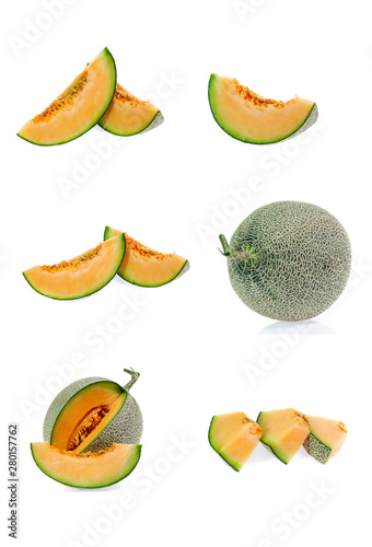 collection of 6 cantaloupe melon images