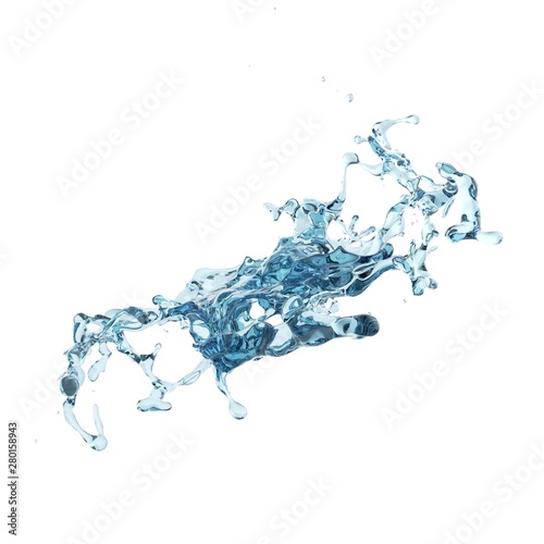 Pure water splash isolated in white background