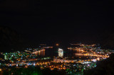 Bay of Kotor at night. View from Mount Lovcen down towards Kotor in Montenegro.