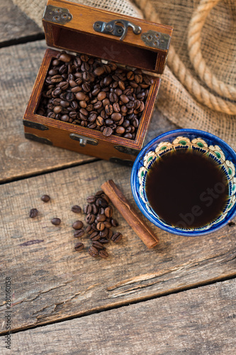 Traditional Turkish Coffee Cup still life close up