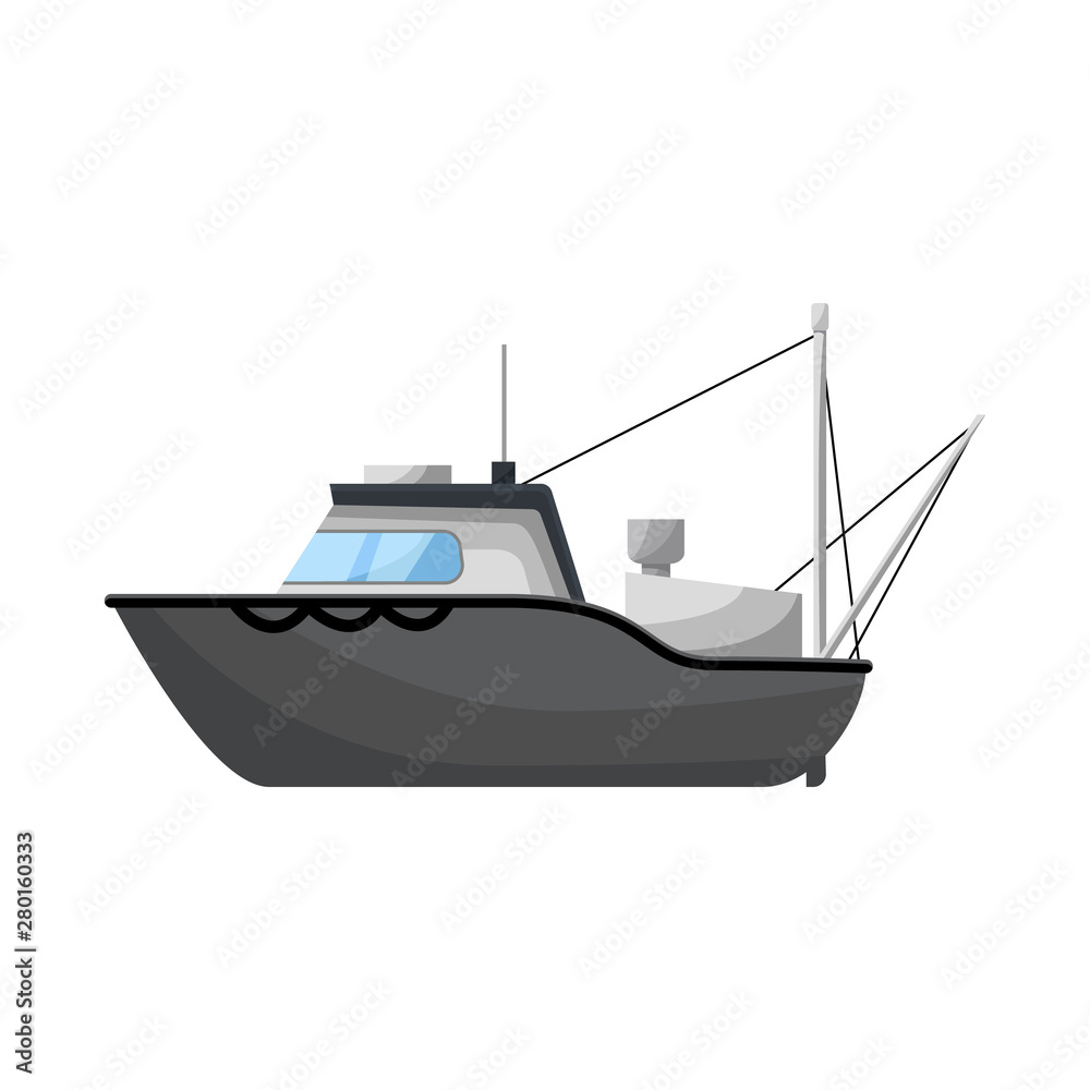 Isolated object of ship and fishery icon. Set of ship and vessel stock symbol for web.