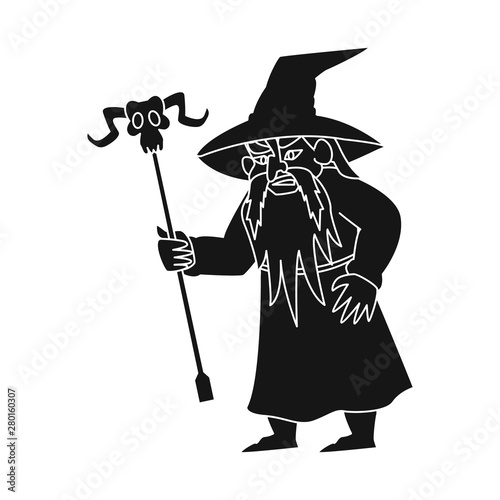 Vector design of wizard and sorcerer symbol. Collection of wizard and tale stock vector illustration.