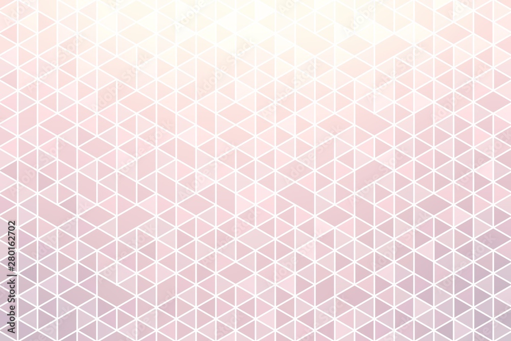 Pink lilac light gradient tiles illustration. Mosaic triangles background.