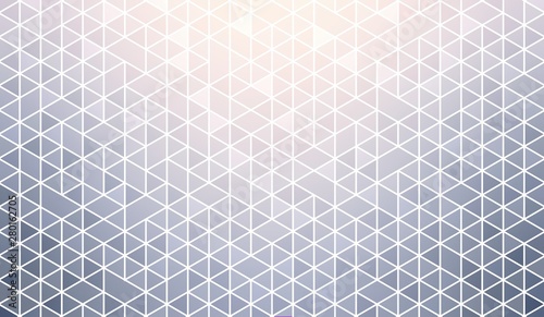 Soft rosy shine on blue geometric background. Tiles abstract poligonal pattern.