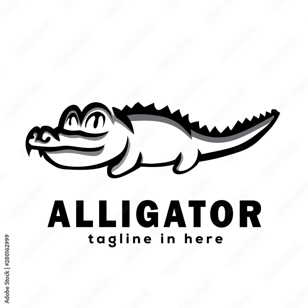 Fototapeta premium cute crocodile mascot logo design inspiration