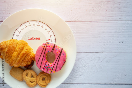 Foto Calories counting and food control concept