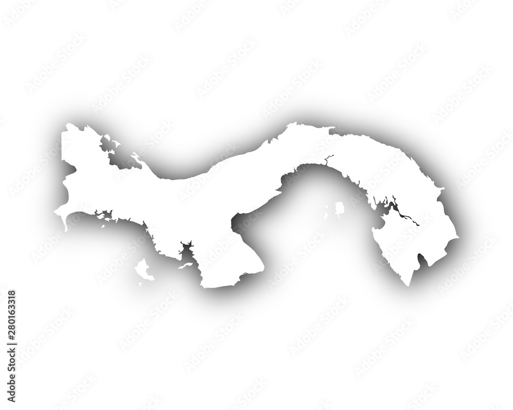 Karte von Panama mit Schatten Karte von Panama mit Schatten