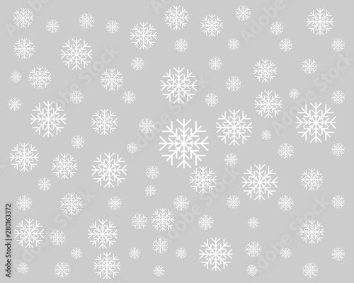 Grauer Hintergrund mit Schneeflocken