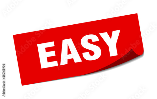 easy sticker. easy square isolated sign. easy