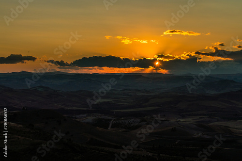 Beautiful Sunset, Mazzarino, Caltanissetta, Sicily, Italy, Europe