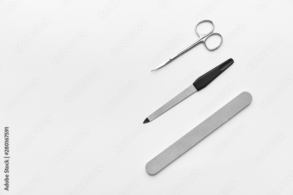 scissors and nail file. manicure. personal care.