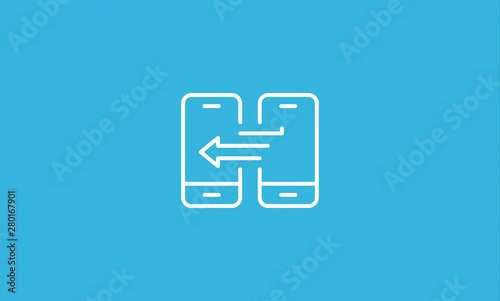 Data Sharing Line Icon Animation with Alpha stock video