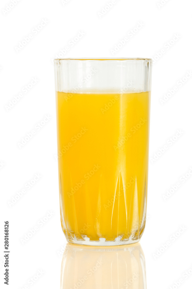 glass of orange juice isolated on white glass of orange juice isolated on white