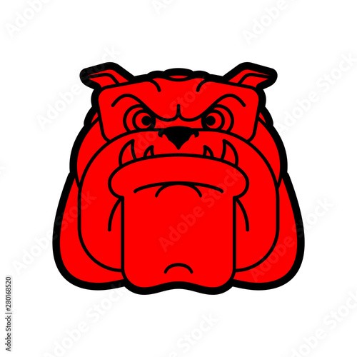 Guard dog face. Angry dog head sign. vector illustration