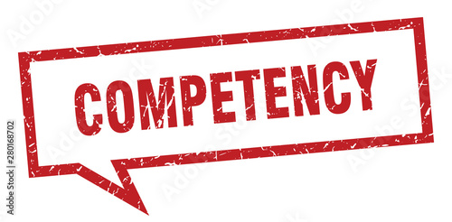 competency sign. competency square speech bubble. competency