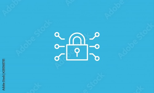 Encrpytion Line Icon Animation with Alpha stock video