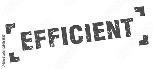 efficient stamp. efficient square grunge sign. efficient