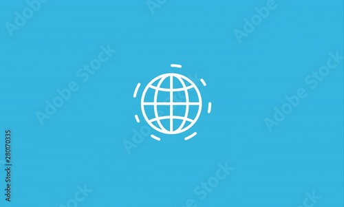 Global Management Line Icon Animation with Alpha stock video