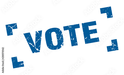 vote stamp. vote square grunge sign. vote