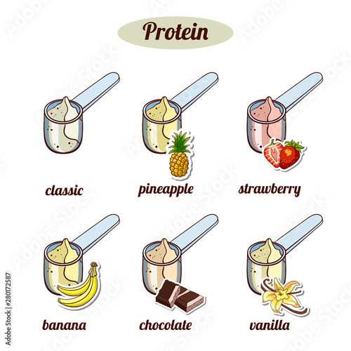 Scoops With Different Protein Powder