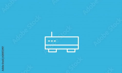 Hotspot Line Icon Animation with Alpha stock video