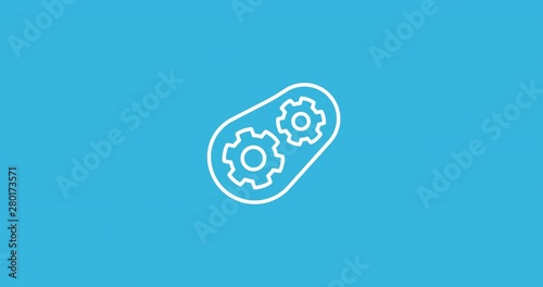 Implementation Line Icon Animation with Alpha stock video