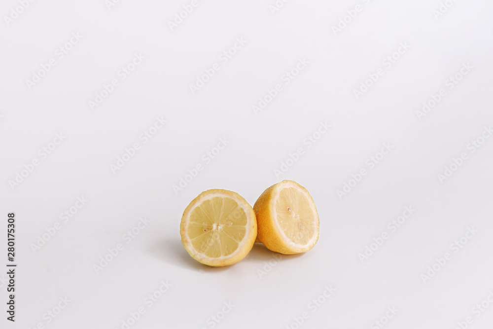 Whole lemon, clipping path, on a white background
