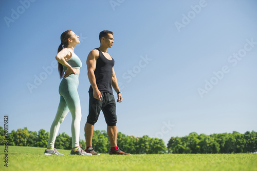 Fotografie Young people practicing sport outdoor
