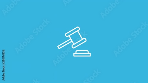 Legal System Line Icon Animation with Alpha stock video