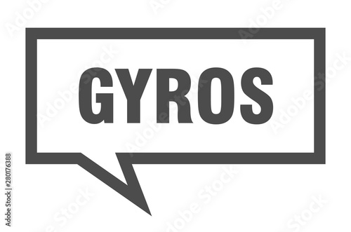 gyros sign. gyros square speech bubble. gyros