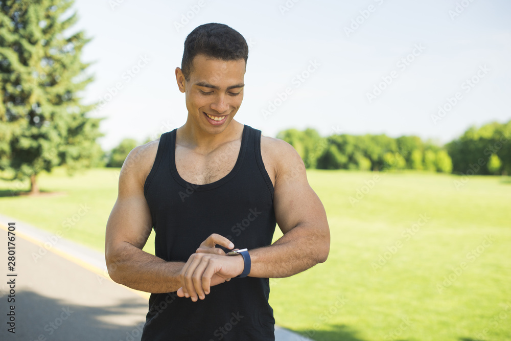 Athletic man practicing sport outdoor Athletic man practicing sport outdoor