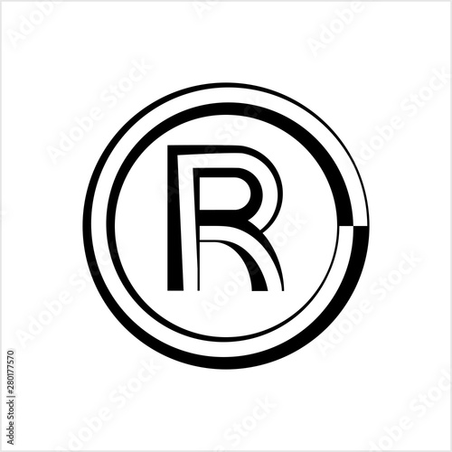 Registered Trademark Icon, Letter R Symbol
