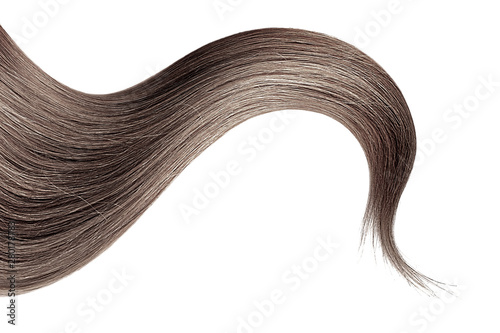 Brown hair isolated on white background