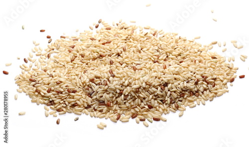 Integral rice pile isolated on white background