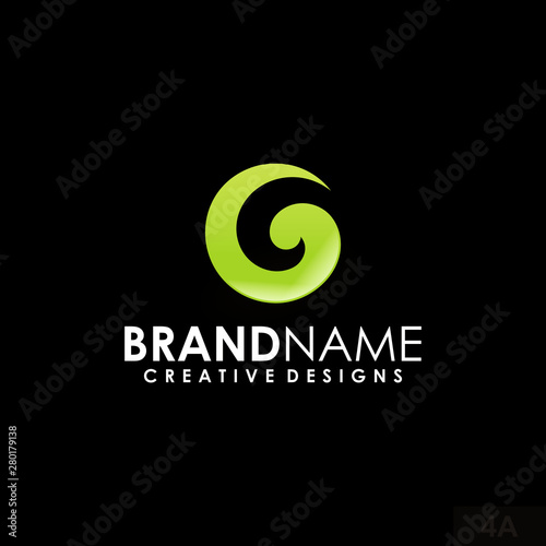 G, navel point wind element vortex logo vector art illustration