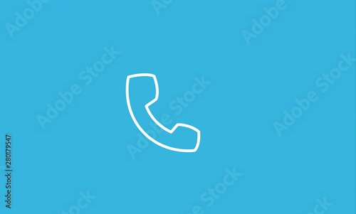 Phone Call Line Icon Animation with Alpha stock video