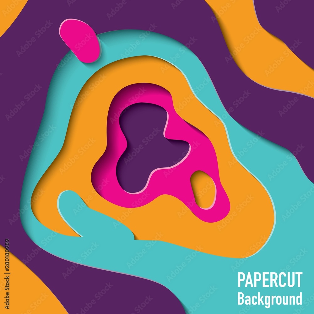 Paper cut out background with 3d effect, carving art Paper cut out background with 3d effect, carving art