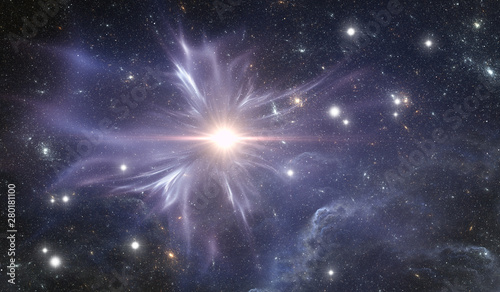 Fototapeta Naklejka Na Ścianę i Meble -  Supernova, massive star explosion. Space background