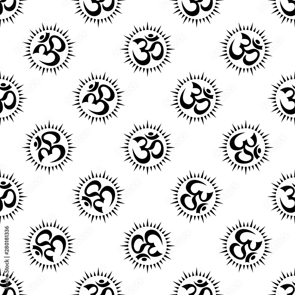 Aum (Om) The Holy Motif Seamless Pattern Aum (Om) The Holy Motif Seamless Pattern