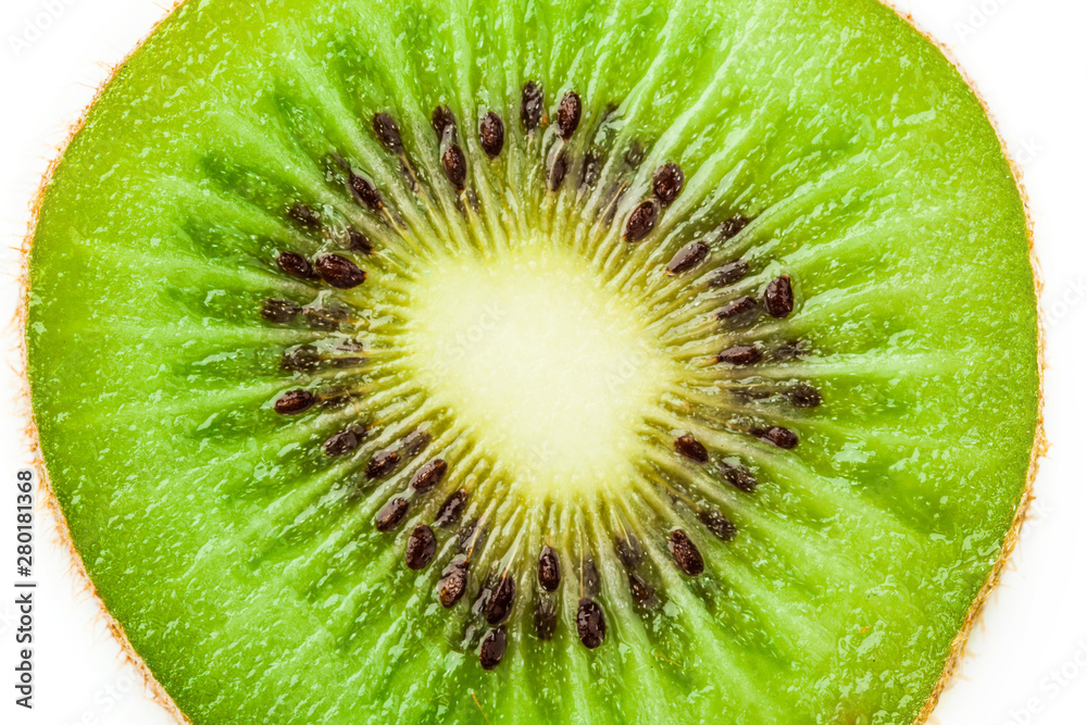 Slice of kiwi fruit isolated on white background Slice of kiwi fruit isolated on white background