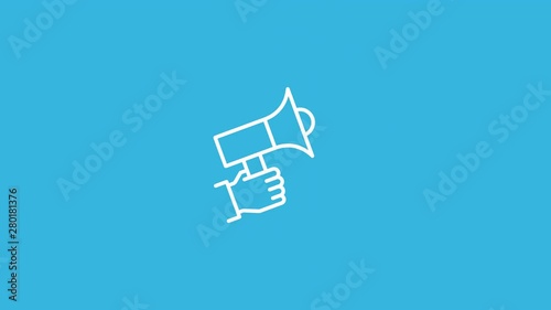 Promotion Line Icon Animation with Alpha stock video