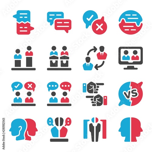 debate and dispute icon set,vector and illustration