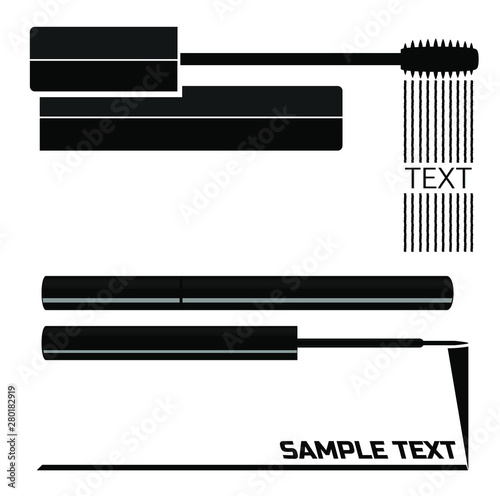 vector make up mascara ink