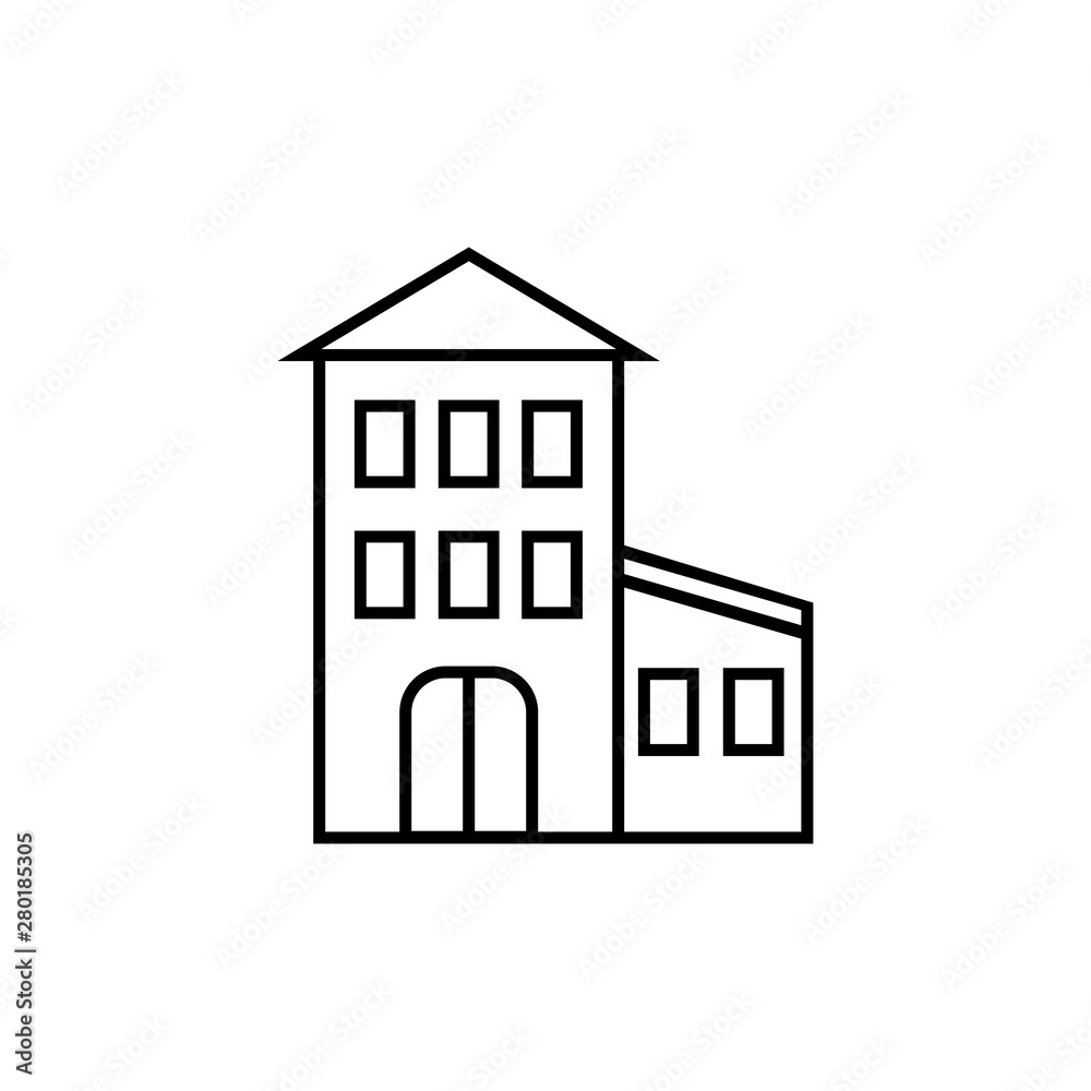 House vector icon. Building on white background House vector icon. Building on white background