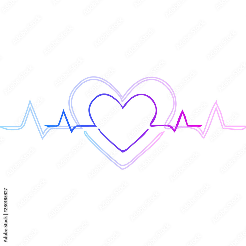 Heartbeat pulse icon for medical applications